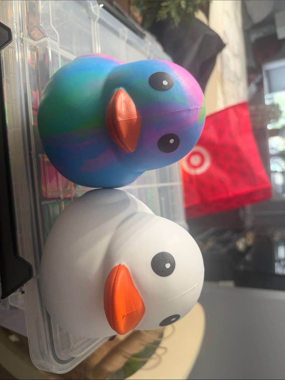 2 total squishy ducks, Squeaky Pet Toy - Multicolor and White - Unknown Brand